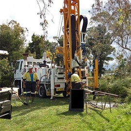 Drilling for water at a golf club in southern Tasmania